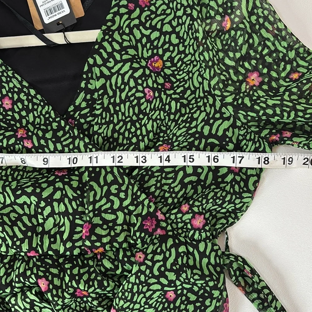 Vero Moda Floral Midi Dress Women's Size Small Belted Ruched Femme Bohemian - Picture 8 of 10